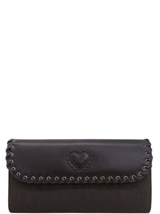 トロッターパターンハートロゴエンボスロングウォレット ブラウン