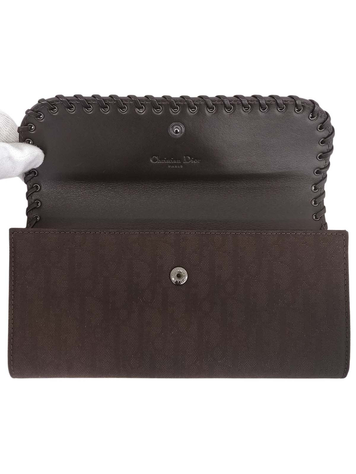 トロッターパターンハートロゴエンボスロングウォレット ブラウン