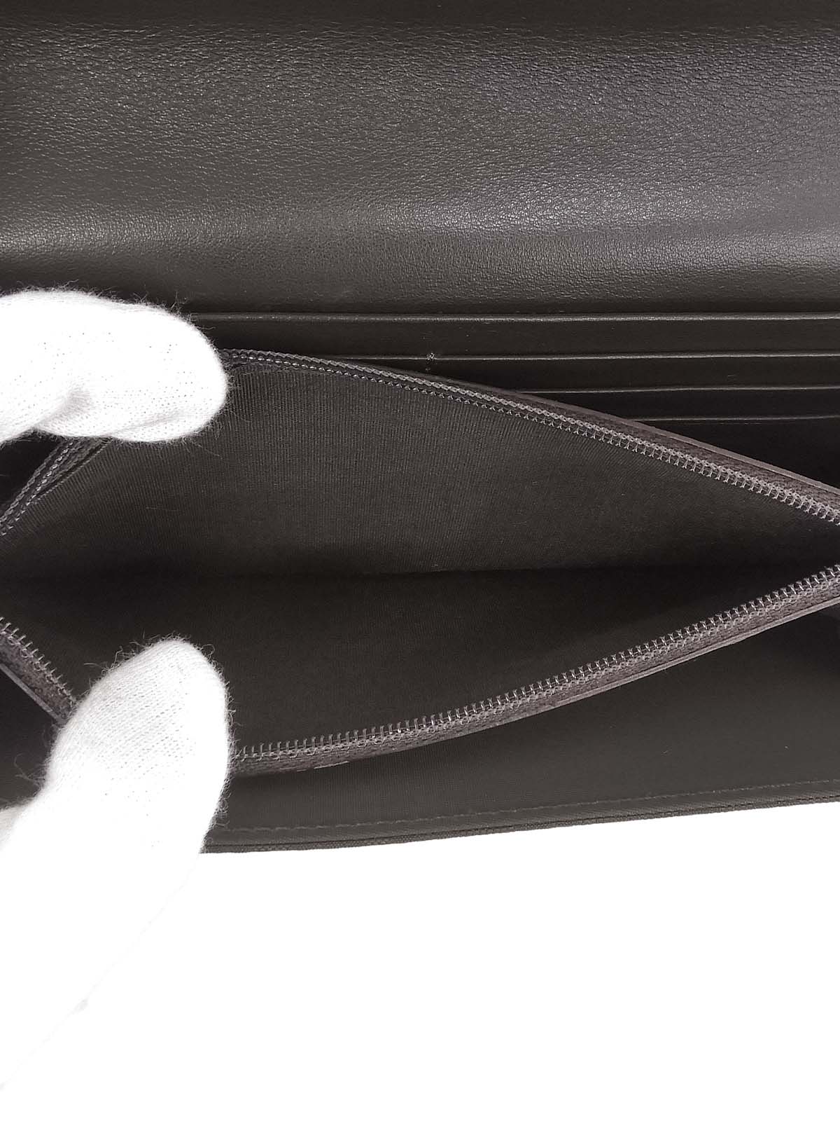 トロッターパターンハートロゴエンボスロングウォレット ブラウン