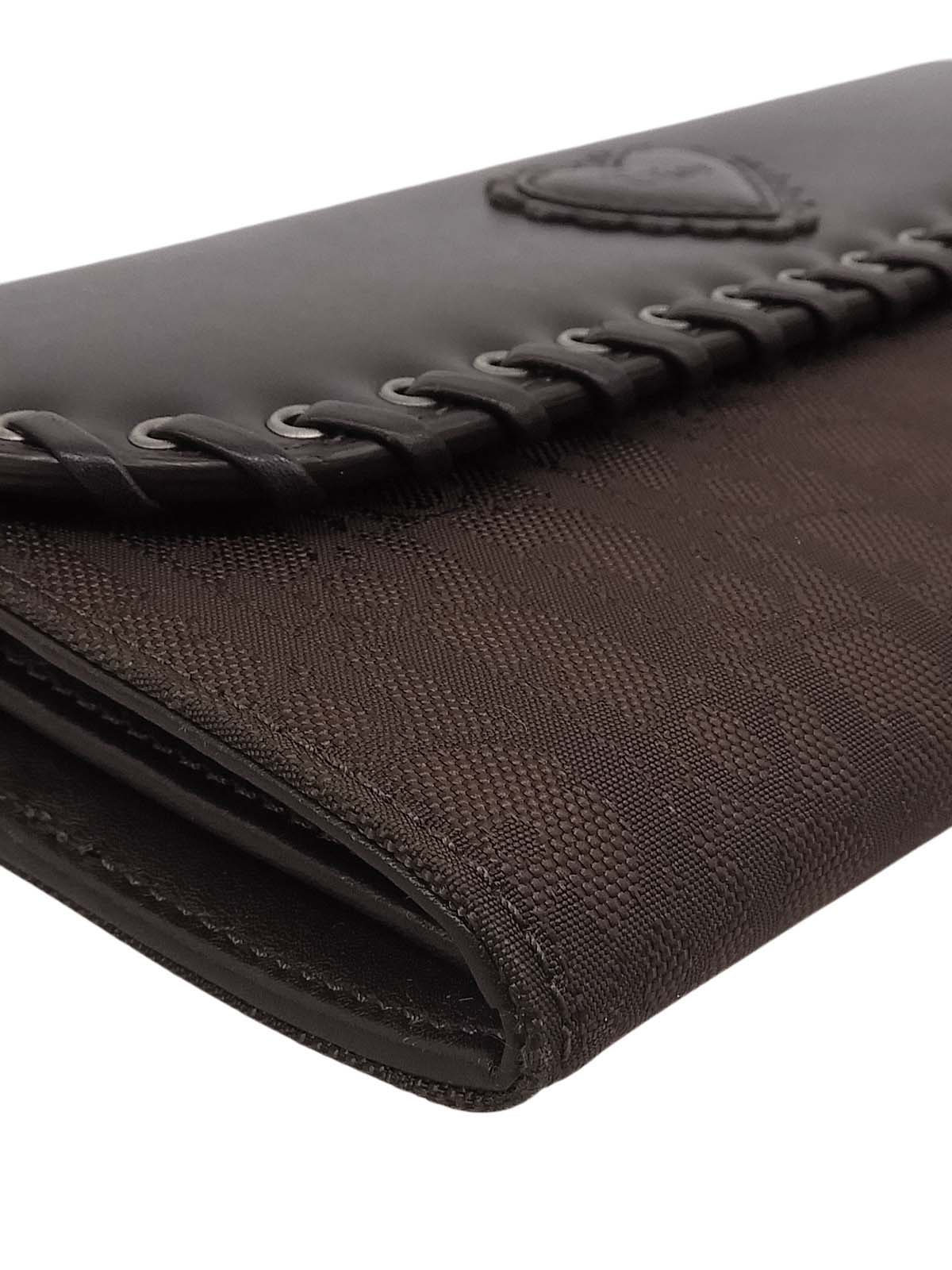 トロッターパターンハートロゴエンボスロングウォレット ブラウン