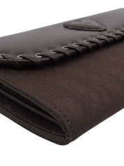 トロッターパターンハートロゴエンボスロングウォレット ブラウン