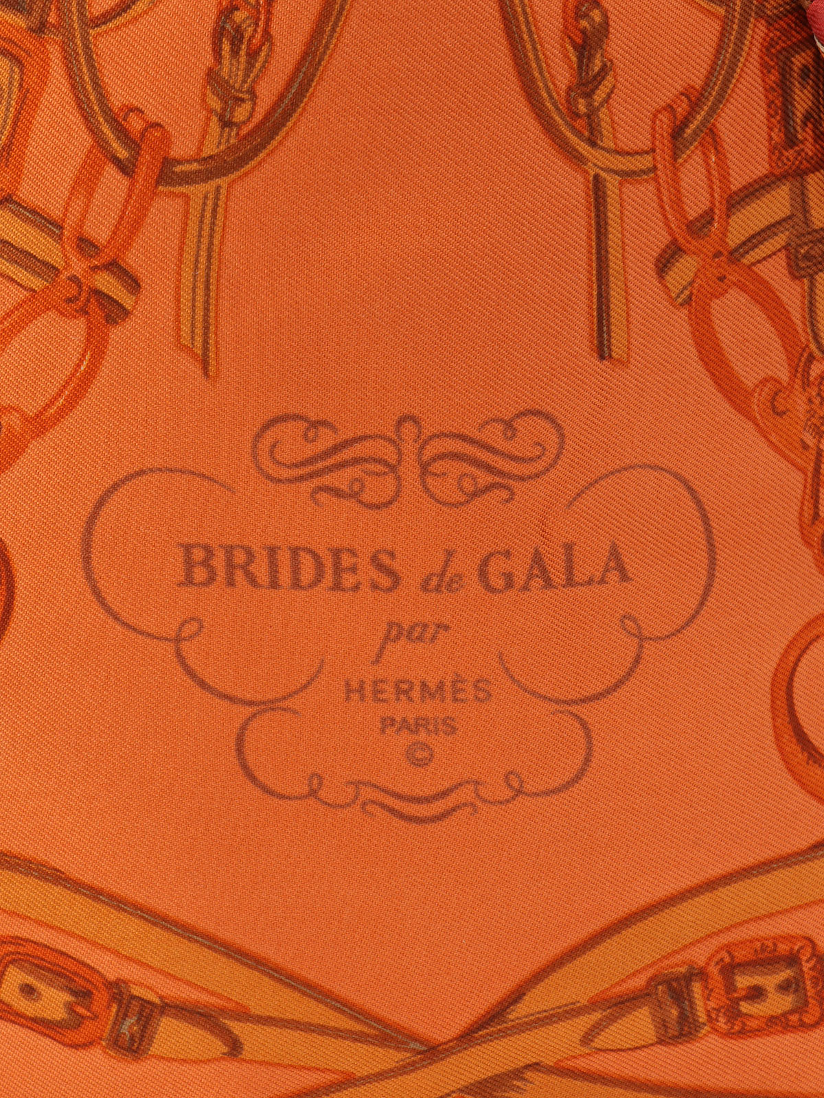 2013年产 Bride De Gala 图案丝绸围巾22 橙色/浅灰色