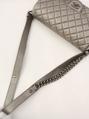 Around 2016 Made CC Turn Lock Chain Shoulder Bag Silver