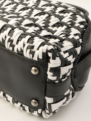 Bowling bag with CC mark plate and braiding, Black/White, made around 2015