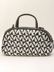Bowling bag with CC mark plate and braiding, Black/White, made around 2015