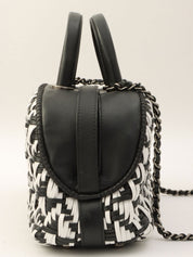 Bowling bag with CC mark plate and braiding, Black/White, made around 2015