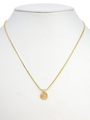 Circle Logo Plate Necklace Gold