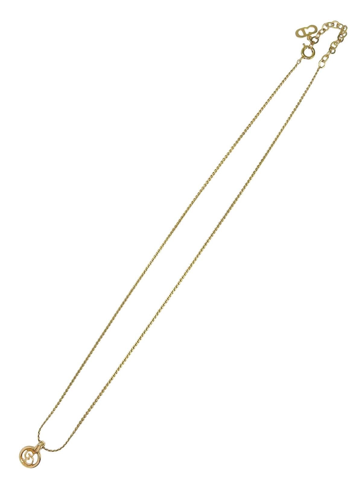 Circle Logo Plate Necklace Gold