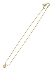 Circle Logo Plate Necklace Gold