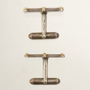 Fence Motif Cufflinks, Silver