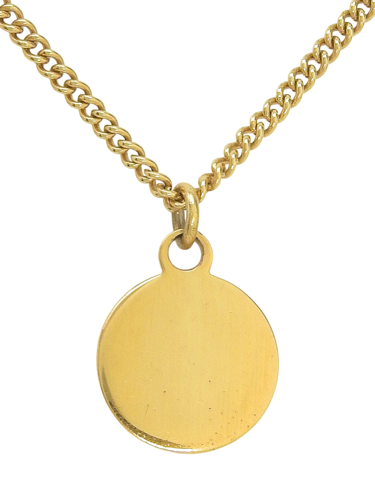 Circle Logo Plate Necklace Gold