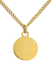 Circle Logo Plate Necklace Gold