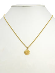 Circle Logo Plate Necklace Gold