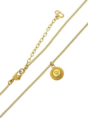 Circle Logo Plate Necklace Gold