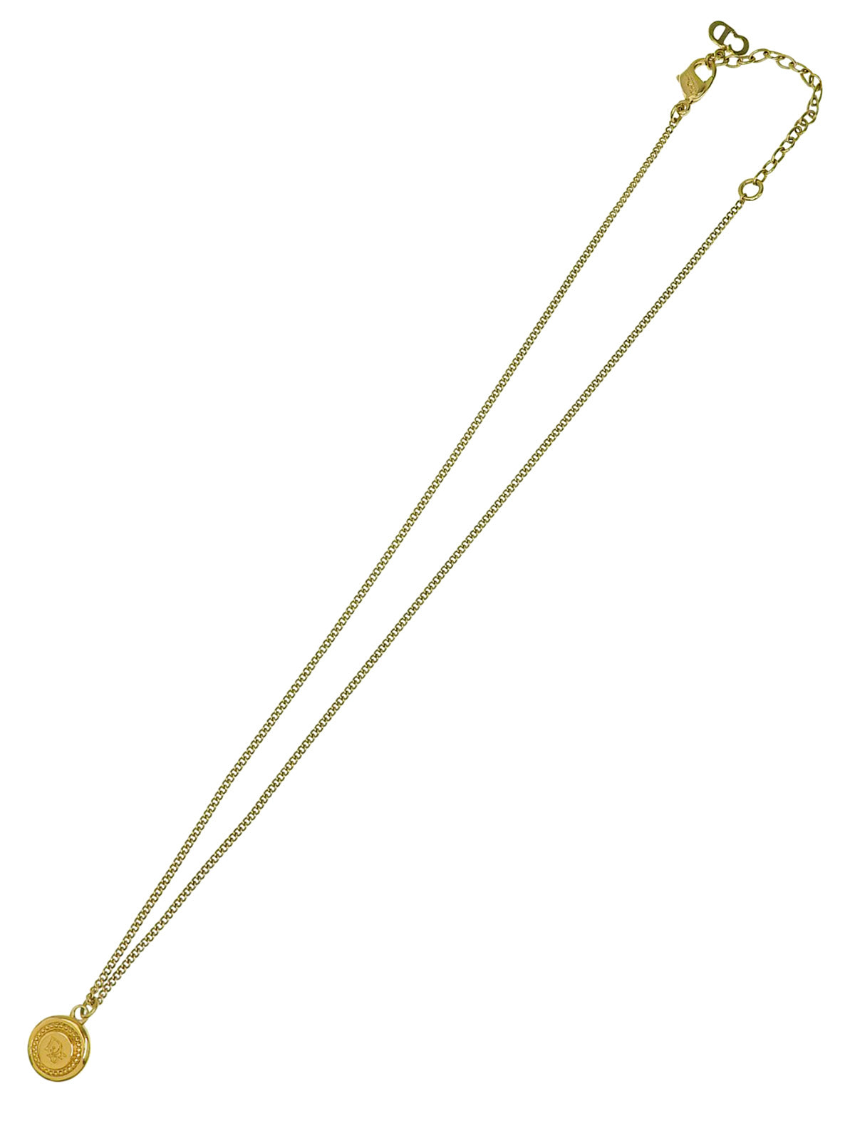 Circle Logo Plate Necklace Gold