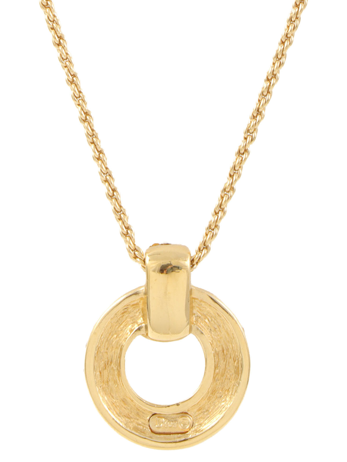 ラインストーンサークルモチーフネックレス ゴールド/マルチ