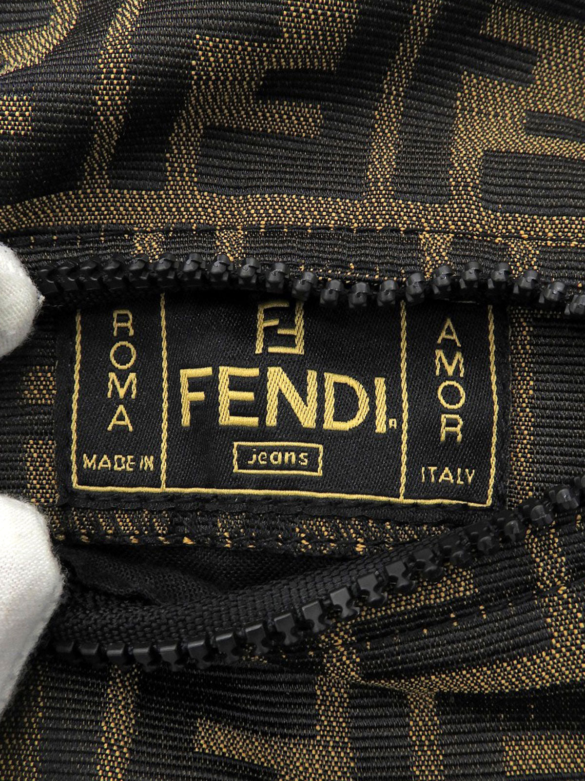 FFズッカパターンジップアップベスト ブラウン/ブラック