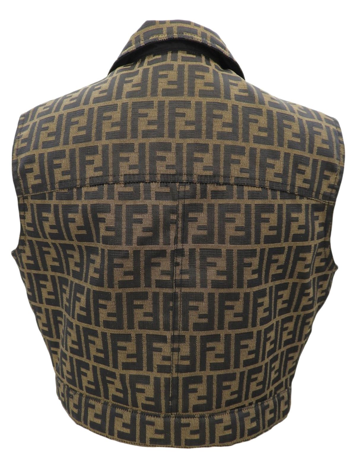 FFズッカパターンジップアップベスト ブラウン/ブラック