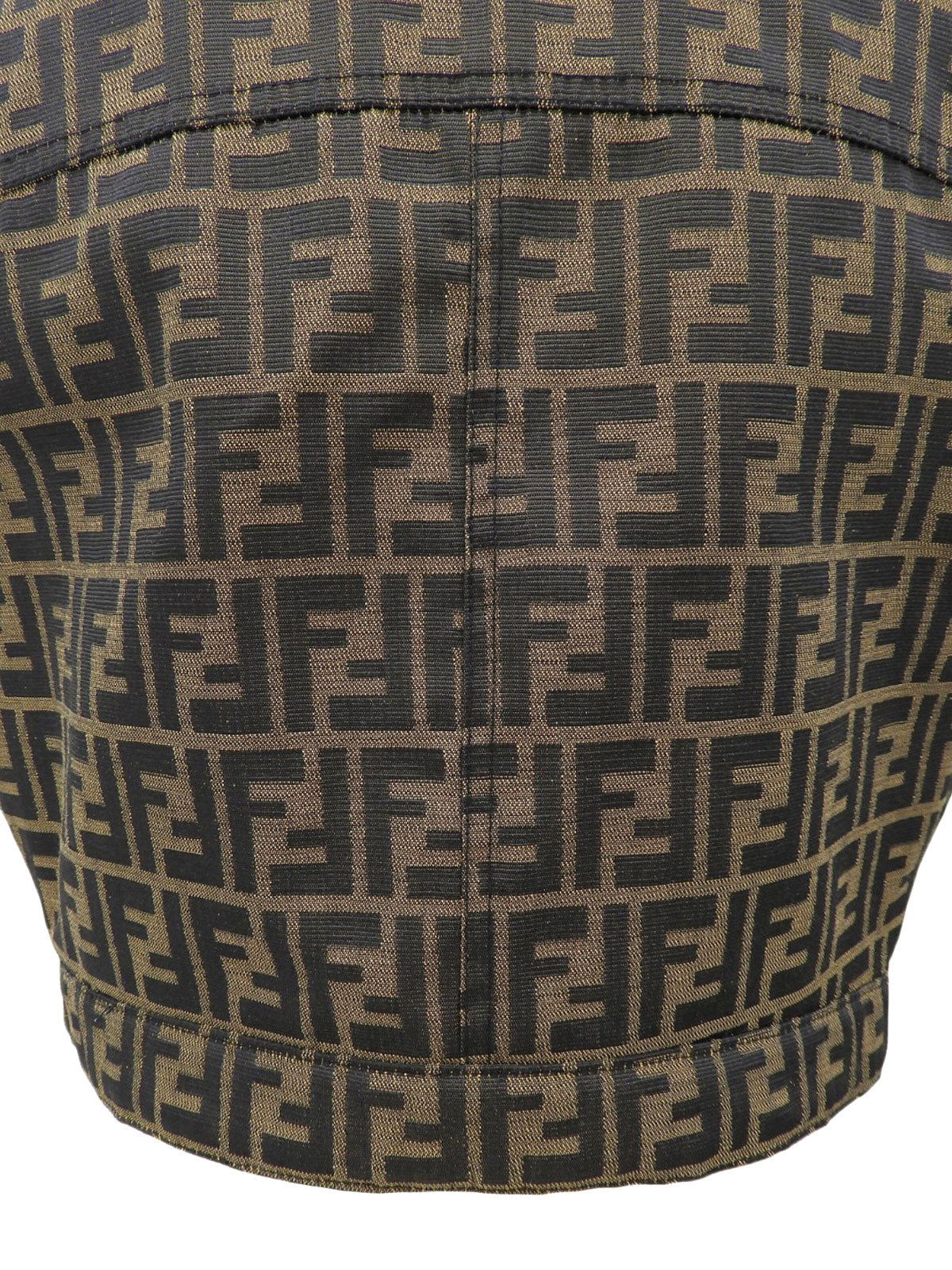 FFズッカパターンジップアップベスト ブラウン/ブラック