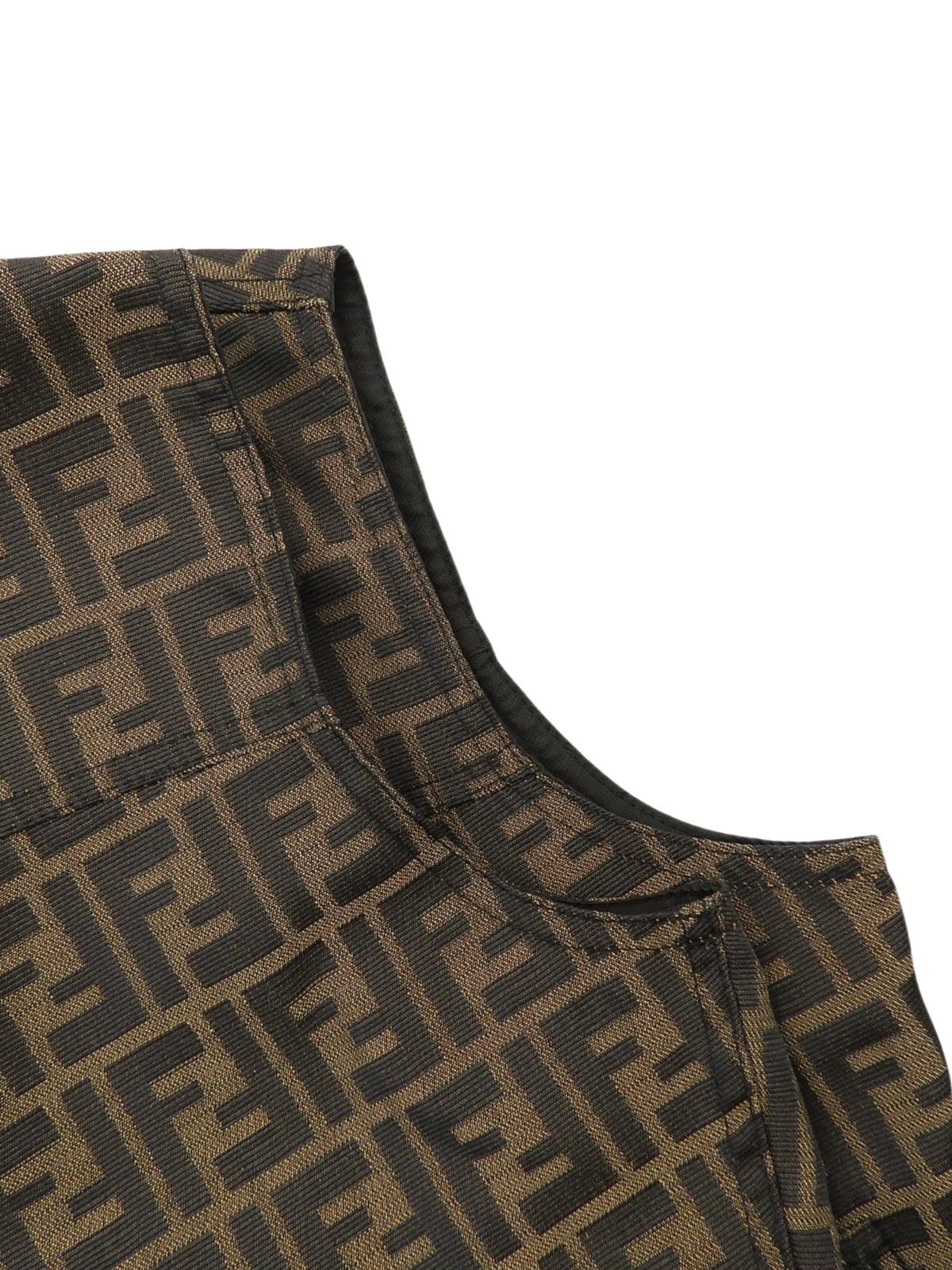 FFズッカパターンジップアップベスト ブラウン/ブラック