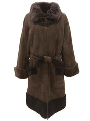 デザインモチーフムートンコート ブラウン #38