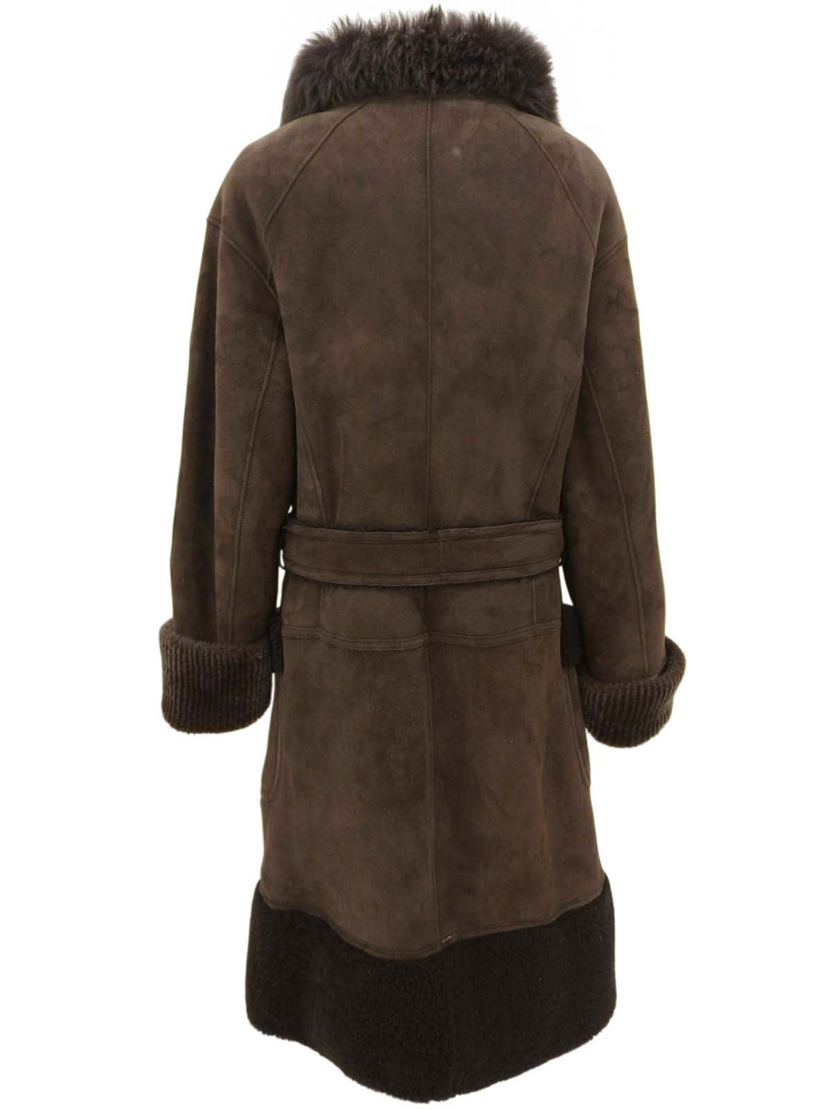 デザインモチーフムートンコート ブラウン #38