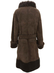 デザインモチーフムートンコート ブラウン #38