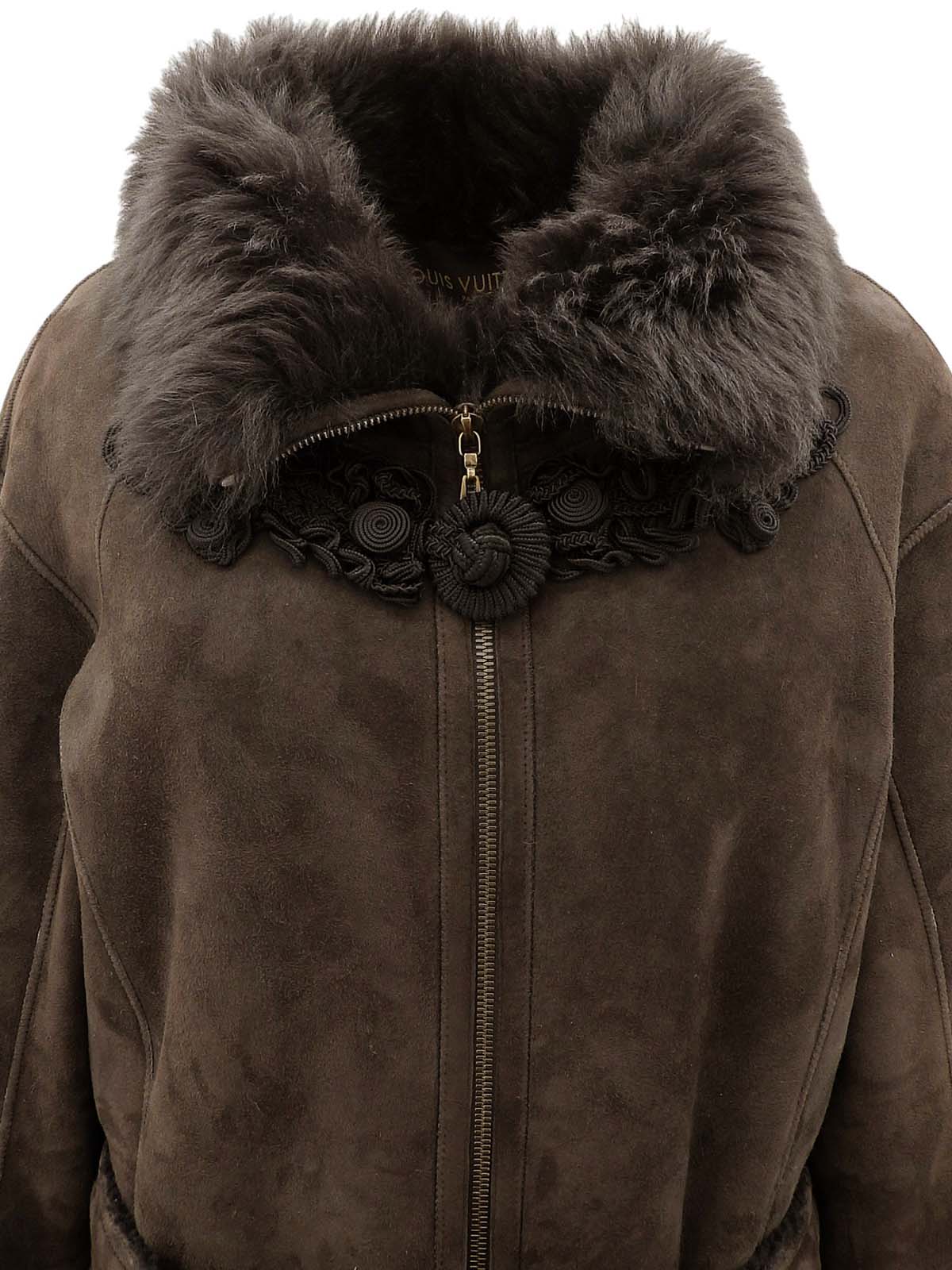 Design Motif Mouton Coat #38 Brown