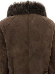 デザインモチーフムートンコート ブラウン #38