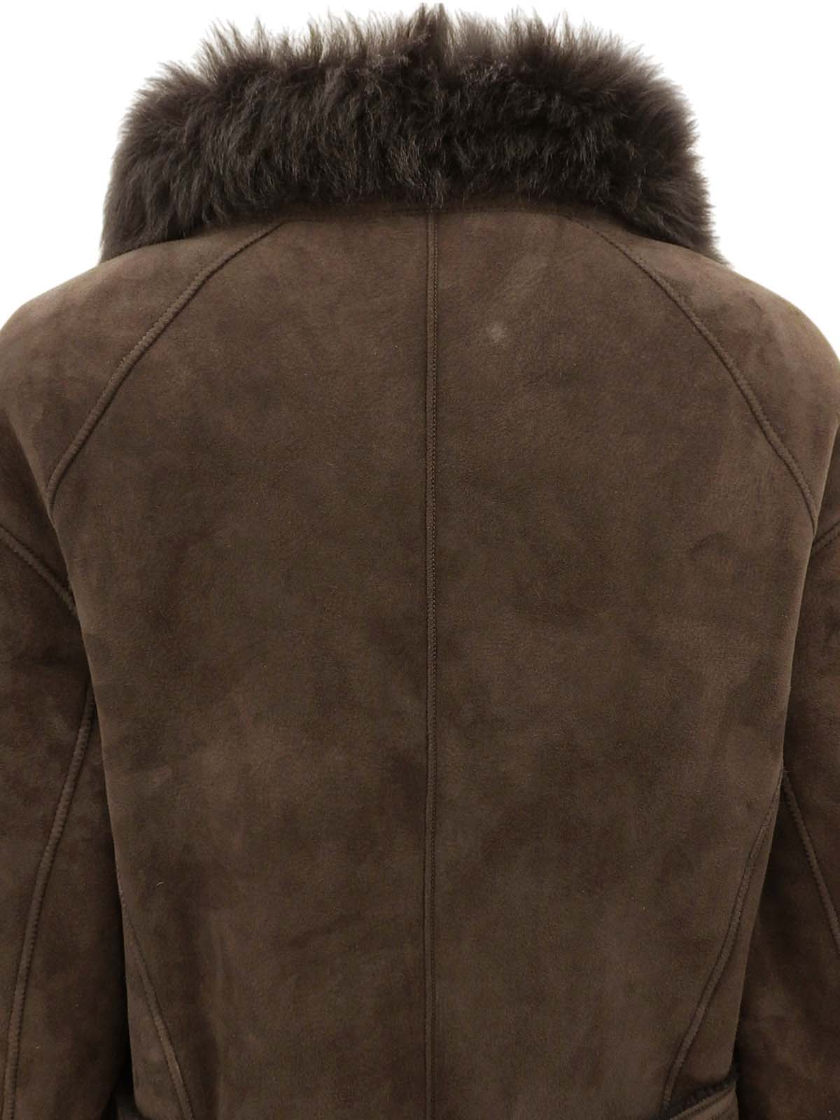 Design Motif Mouton Coat #38 Brown