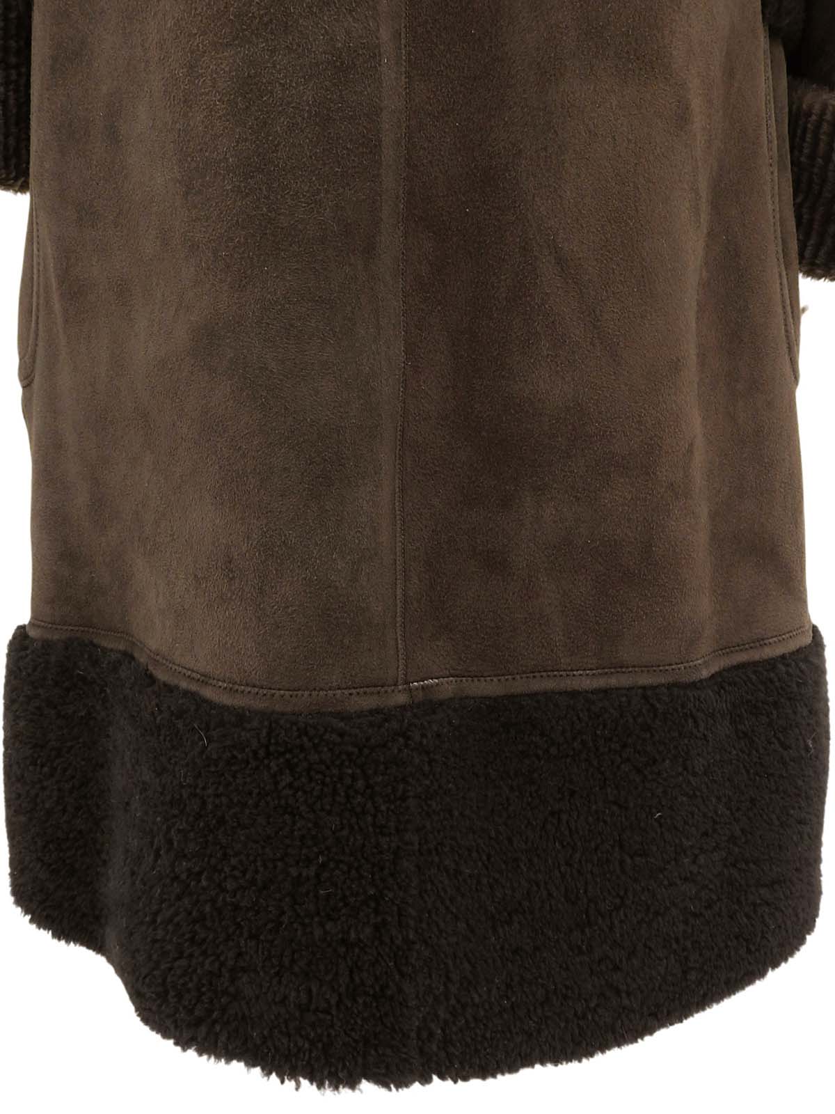 デザインモチーフムートンコート ブラウン #38