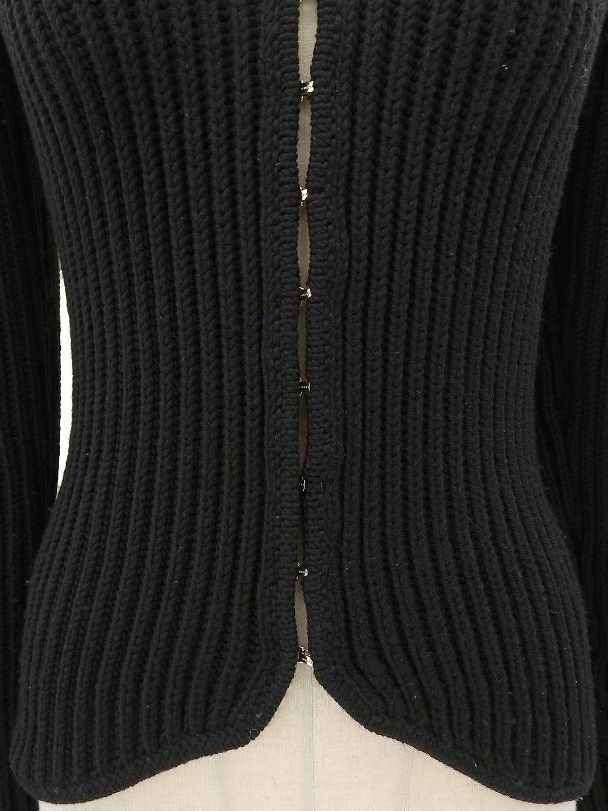 Faux Fur Knit Cardigan #S Black