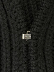 Faux Fur Knit Cardigan #S Black