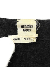 炭灰色/多色真丝羊绒混纺印花无袖上衣