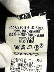 炭灰色/多色真丝羊绒混纺印花无袖上衣