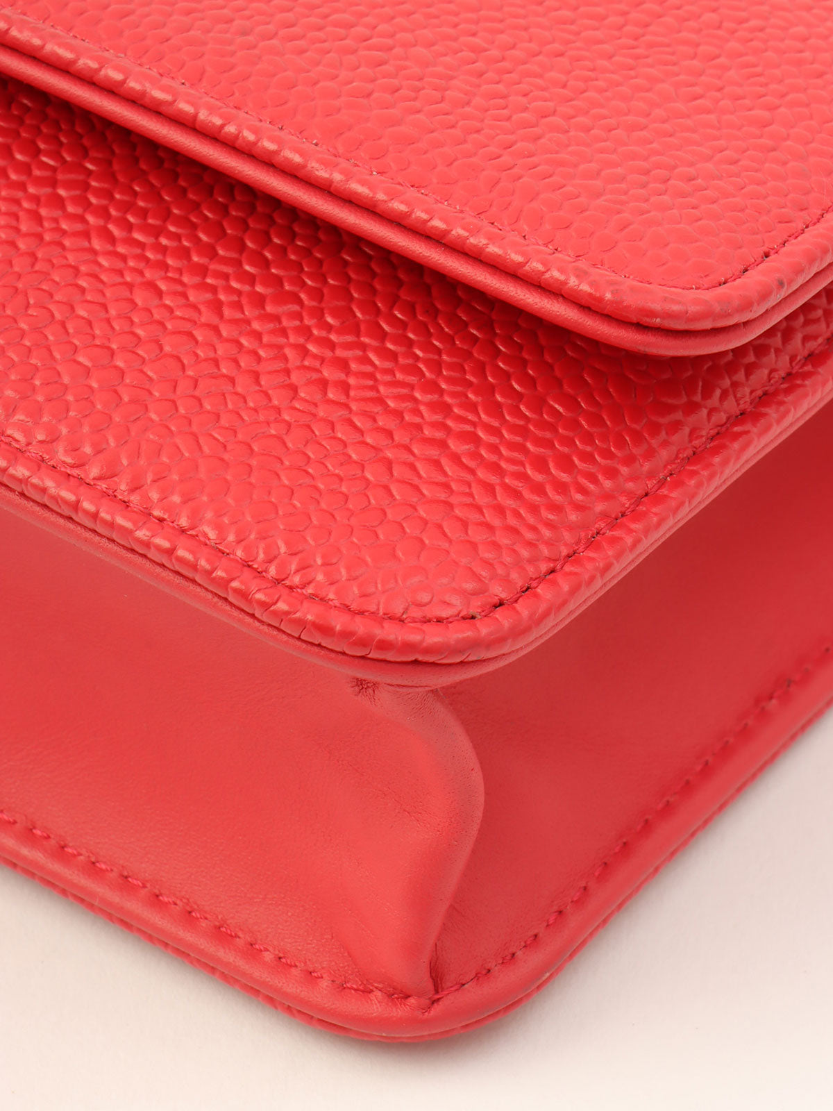 2016 model Caviar Skin CC Mark Stitch Chain Wallet Pink