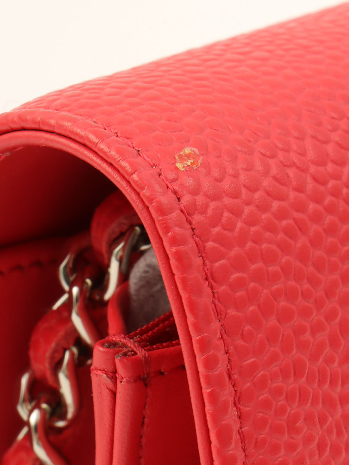 2016 model Caviar Skin CC Mark Stitch Chain Wallet Pink
