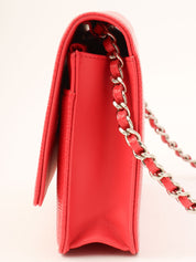 2016 model Caviar Skin CC Mark Stitch Chain Wallet Pink