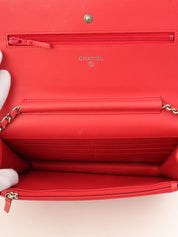 2016 model Caviar Skin CC Mark Stitch Chain Wallet Pink