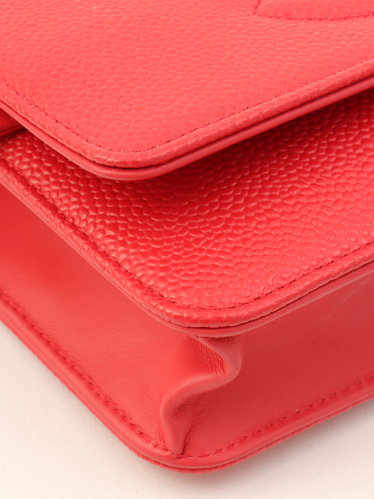 2016 model Caviar Skin CC Mark Stitch Chain Wallet Pink