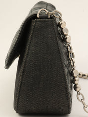 Cannage Stitch Chain Shoulder Bag in Black
