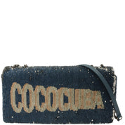 Sequined Coco Cuba Chain Shoulder Bag, circa 2016, Blue
