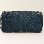 Sequined Coco Cuba Chain Shoulder Bag, circa 2016, Blue