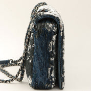 Sequined Coco Cuba Chain Shoulder Bag, circa 2016, Blue