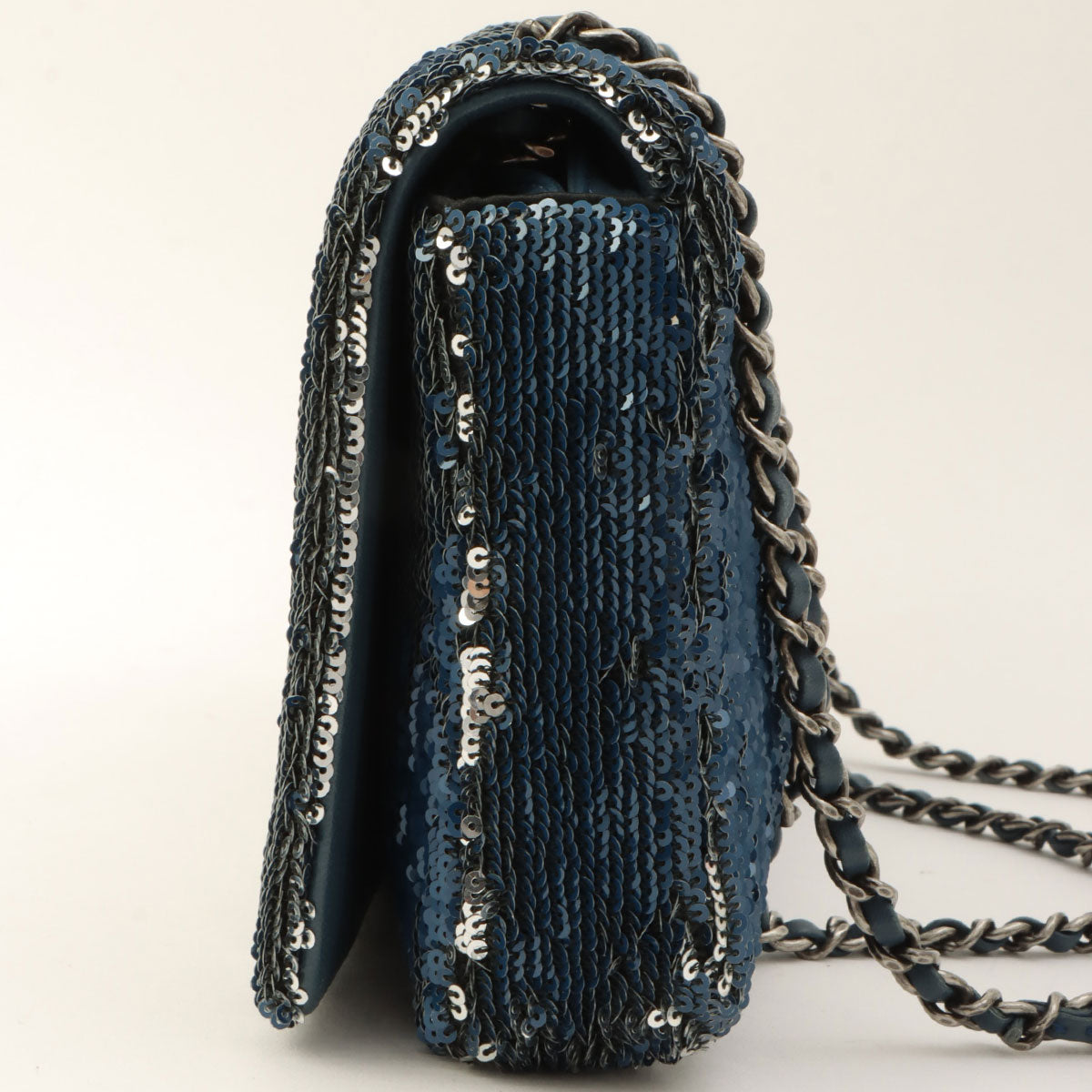 Sequined Coco Cuba Chain Shoulder Bag, circa 2016, Blue