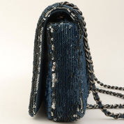 Sequined Coco Cuba Chain Shoulder Bag, circa 2016, Blue
