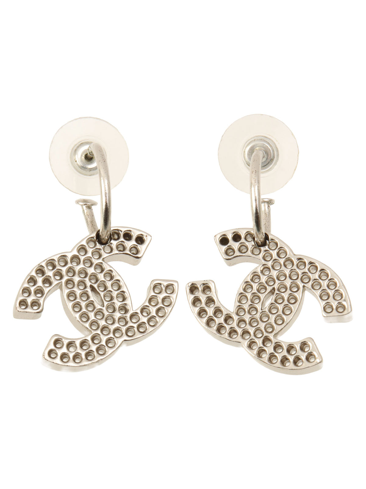 2003 Punched CC Mark Earrings, Silver
