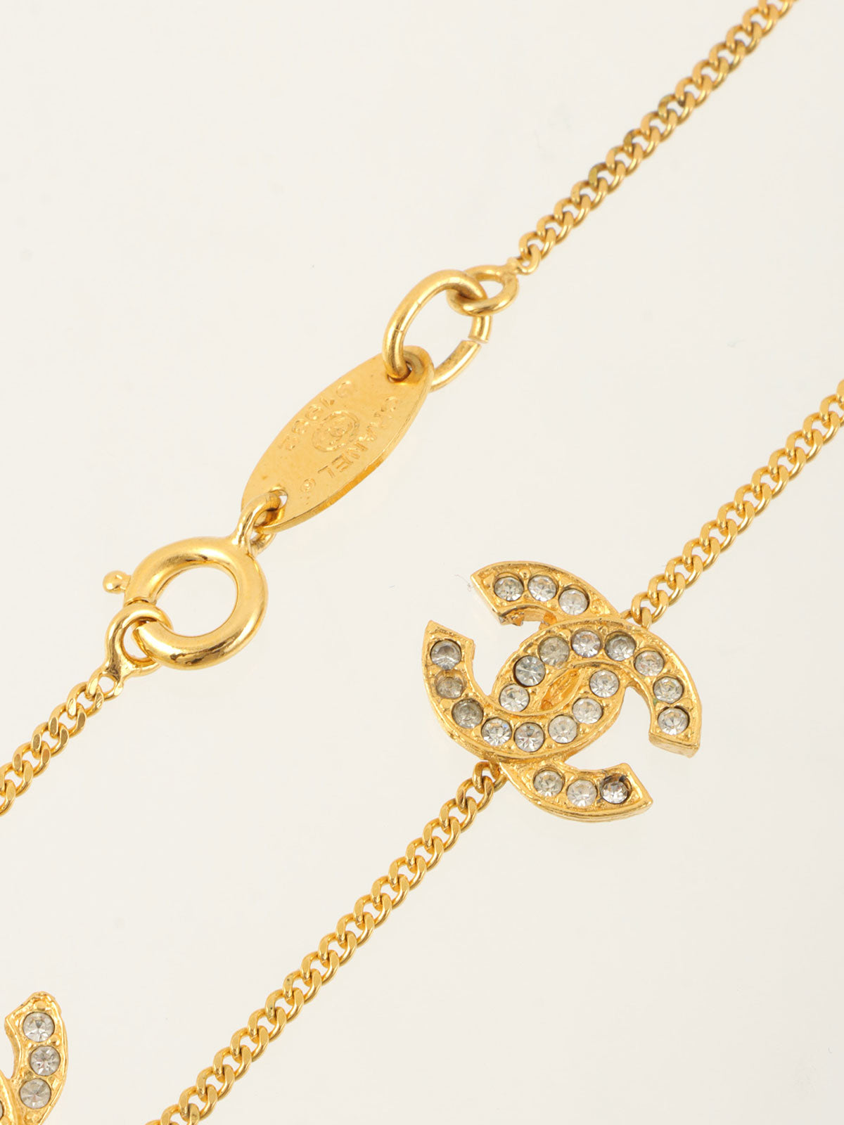 1982年製 3CCマークラインストーンブレスレット ゴールド