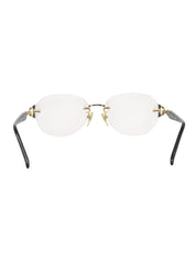 侧边标志无框眼镜 金/黑色