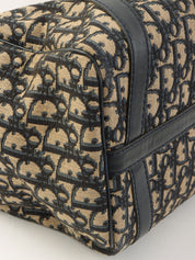 Trotter Pattern Mini Boston Bag Beige/Navy